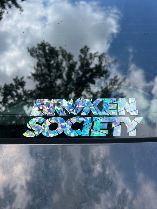 Confetti Broken Society logo sticker
